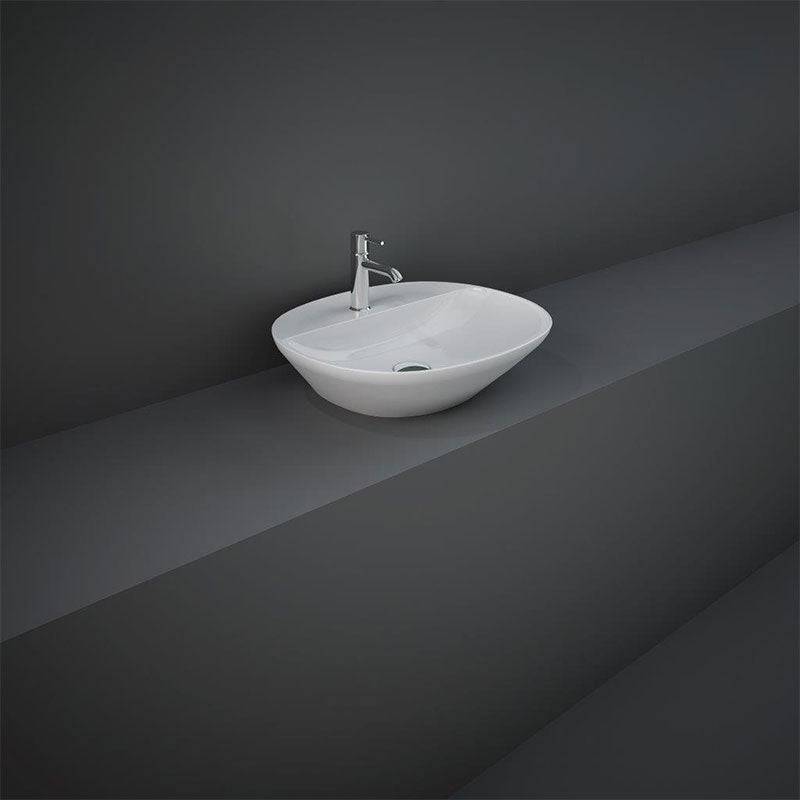 RAK Ceramics Variant Oval Countertop Basin (3 sizes, 2 styles, Alpine White) - Brand New Bathrooms