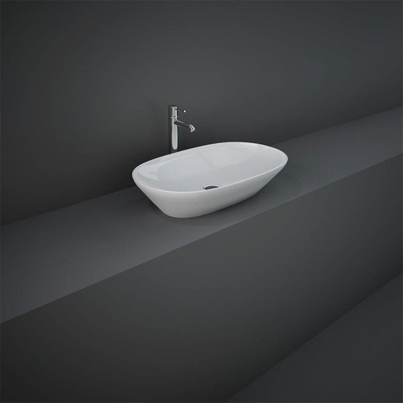 RAK Ceramics Variant Oval Countertop Basin (3 sizes, 2 styles, Alpine White) - Brand New Bathrooms