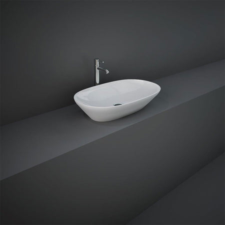RAK Ceramics Variant Oval Countertop Basin (3 sizes, 2 styles, Alpine White) - Brand New Bathrooms
