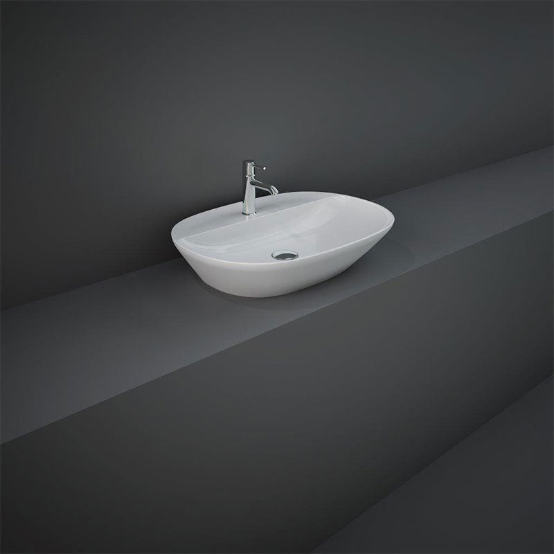 RAK Ceramics Variant Oval Countertop Basin (3 sizes, 2 styles, Alpine White) - Brand New Bathrooms