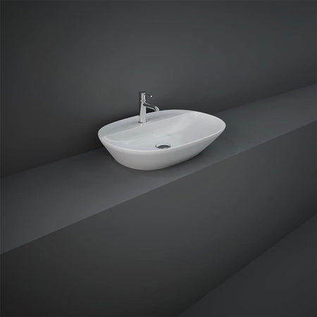 RAK Ceramics Variant Oval Countertop Basin (3 sizes, 2 styles, Alpine White) - Brand New Bathrooms