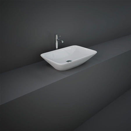 RAK Ceramics Variant Rectangular Countertop Basin (2 sizes, 2 styles, Alpine White) - Brand New Bathrooms