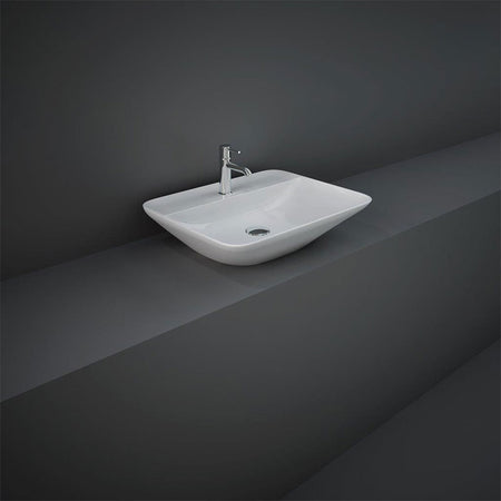 RAK Ceramics Variant Rectangular Countertop Basin (2 sizes, 2 styles, Alpine White) - Brand New Bathrooms