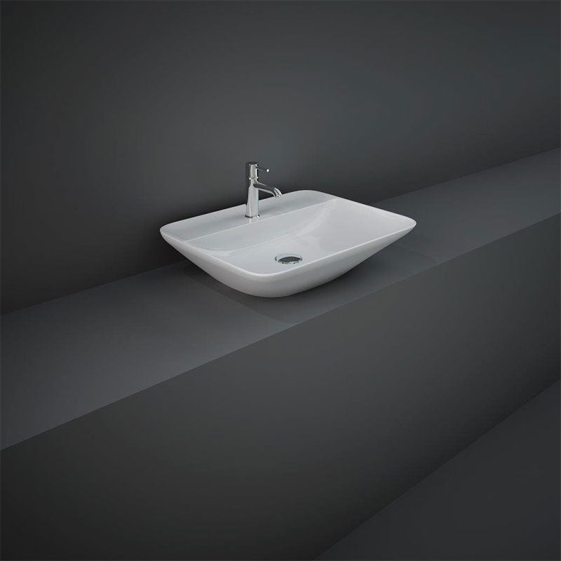 RAK Ceramics Variant Rectangular Countertop Basin (2 sizes, 2 styles, Alpine White) - Brand New Bathrooms