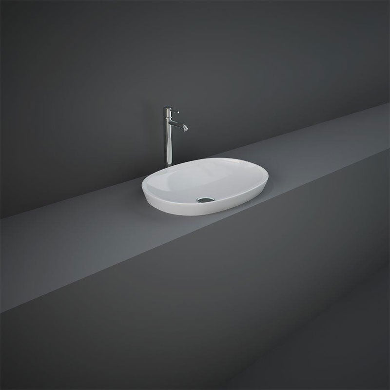 RAK Ceramics Variant Oval Inset Basin (4 sizes, 2 styles, Alpine White) - Brand New Bathrooms