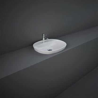 RAK Ceramics Variant Oval Inset Basin (4 sizes, 2 styles, Alpine White) - Brand New Bathrooms