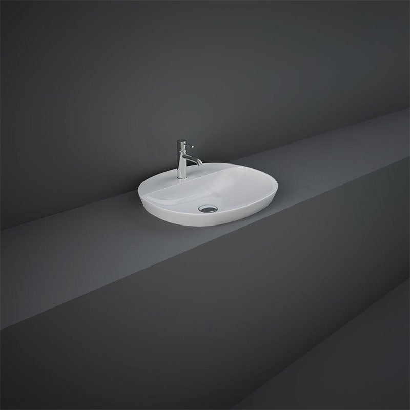 RAK Ceramics Variant Oval Inset Basin (4 sizes, 2 styles, Alpine White) - Brand New Bathrooms
