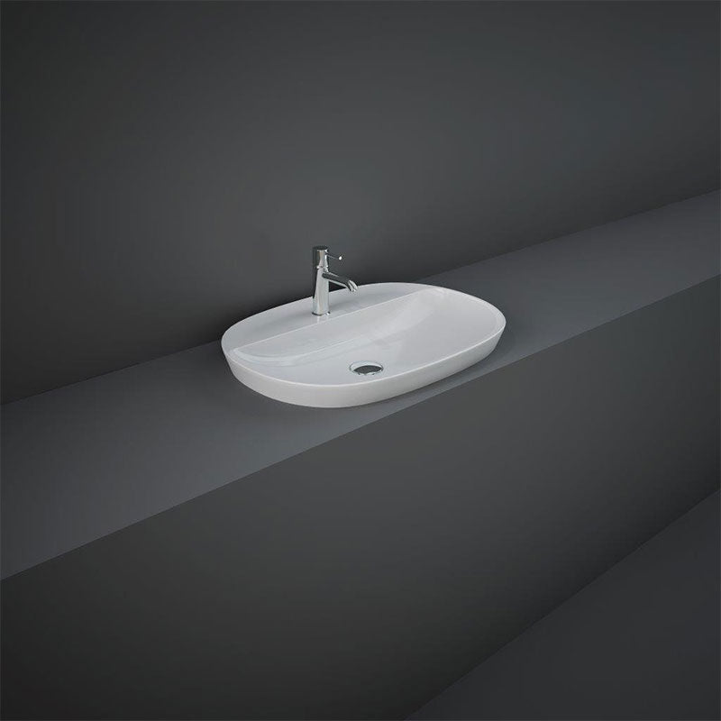 RAK Ceramics Variant Oval Inset Basin (4 sizes, 2 styles, Alpine White) - Brand New Bathrooms