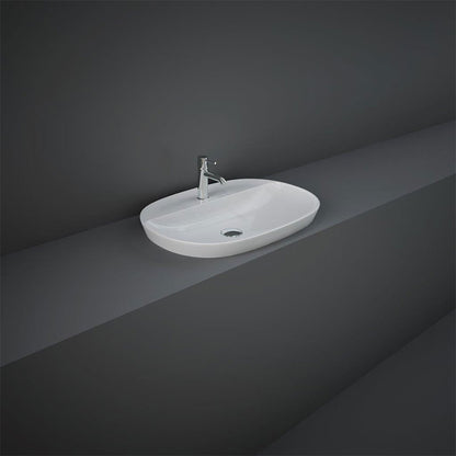 RAK Ceramics Variant Oval Inset Basin (4 sizes, 2 styles, Alpine White) - Brand New Bathrooms