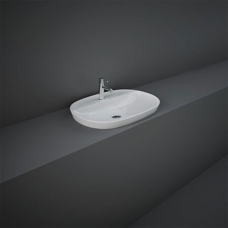 RAK Ceramics Variant Oval Inset Basin (4 sizes, 2 styles, Alpine White) - Brand New Bathrooms