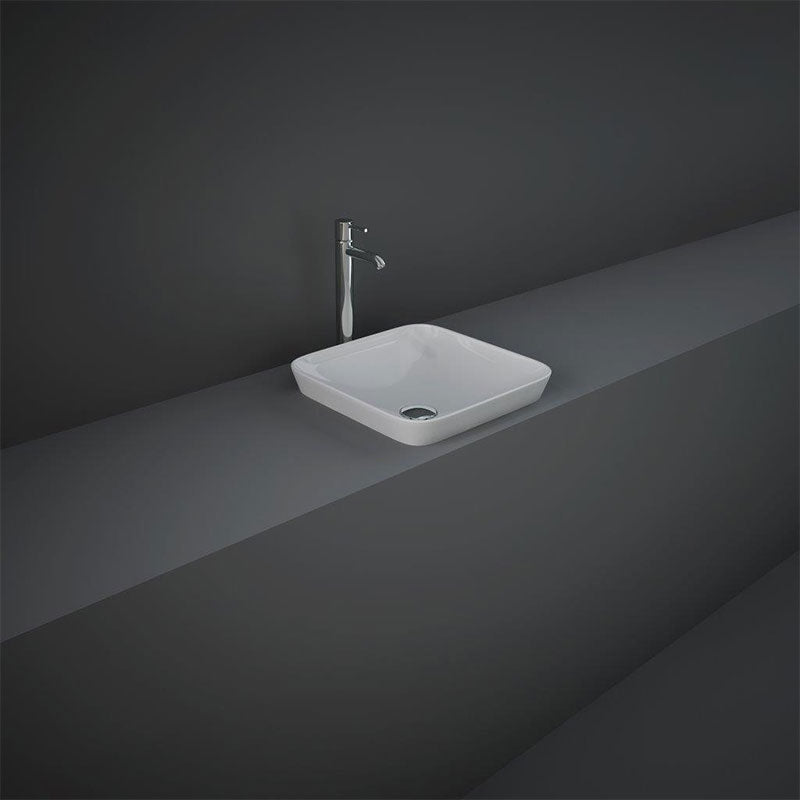 RAK Ceramics Variant Square Inset Basin (2 sizes, 2 styles, Alpine White) - Brand New Bathrooms