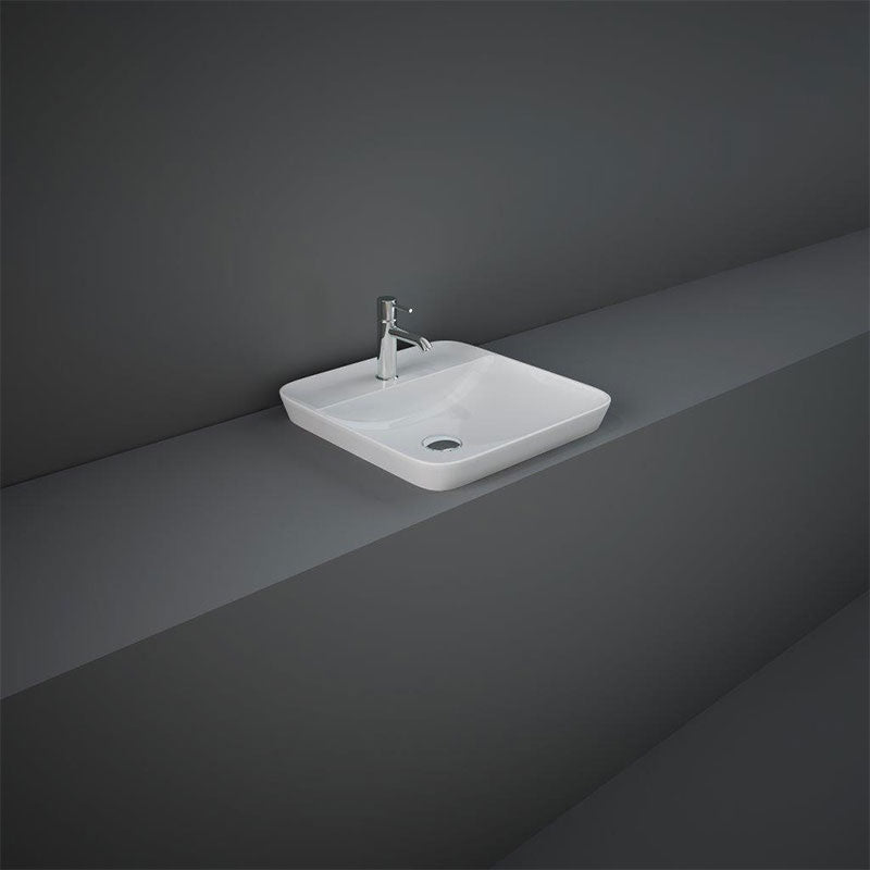 RAK Ceramics Variant Square Inset Basin (2 sizes, 2 styles, Alpine White) - Brand New Bathrooms