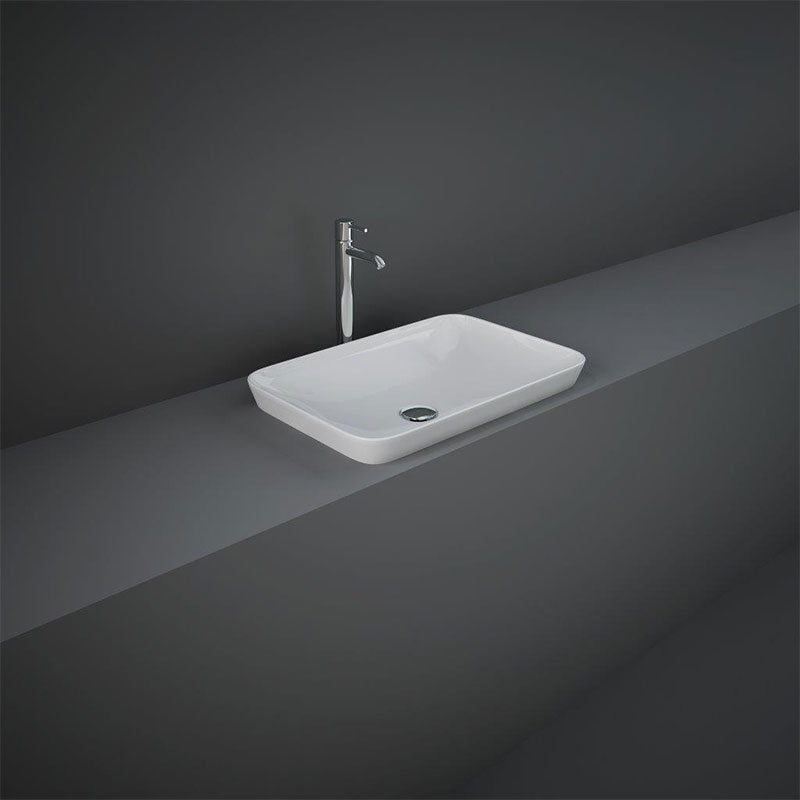RAK Ceramics Variant Rectangular Inset Basin (2 sizes, 2 styles, Alpine White) - Brand New Bathrooms