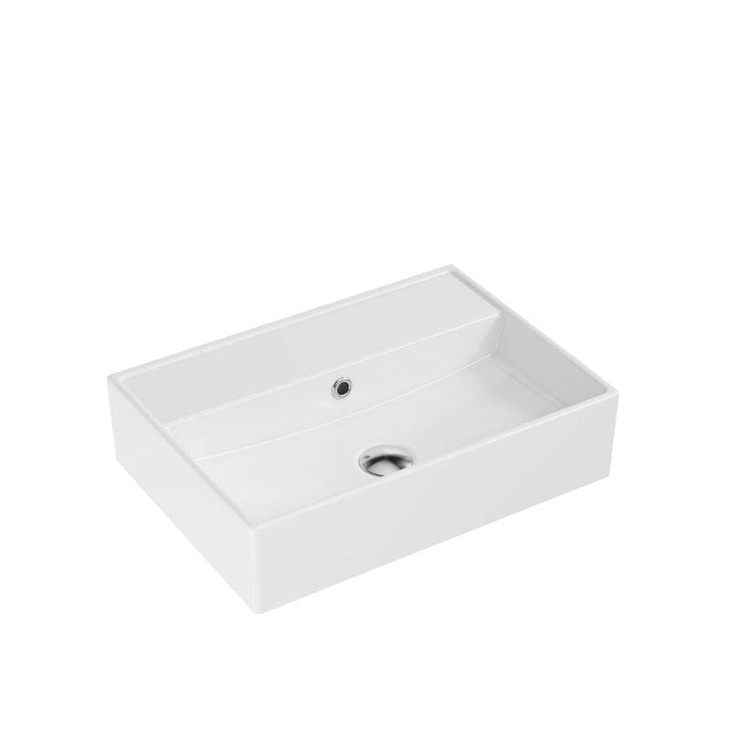 Scudo Countertop Wall Hung Basin (2 sizes, White) - Brand New Bathrooms