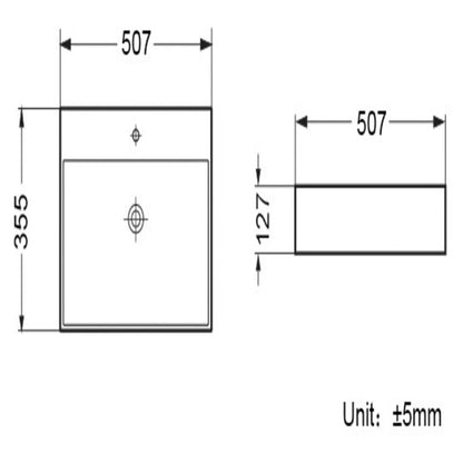 Scudo Countertop Wall Hung Basin (2 sizes, White) - Brand New Bathrooms