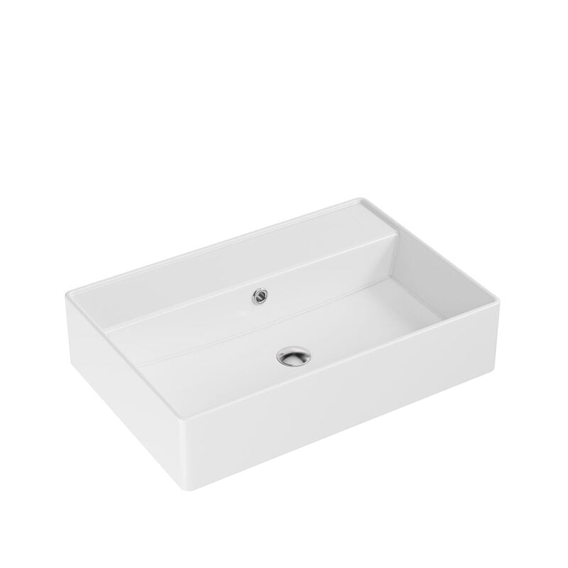 Scudo Countertop Wall Hung Basin (2 sizes, White) - Brand New Bathrooms