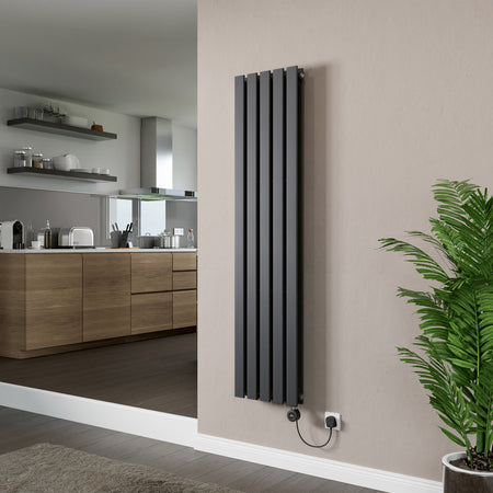 Eucotherm Vega Electro Vertical Flat Panel Electric Radiators with Smart Control (2 colours, 2 sizes) - Brand New Bathrooms