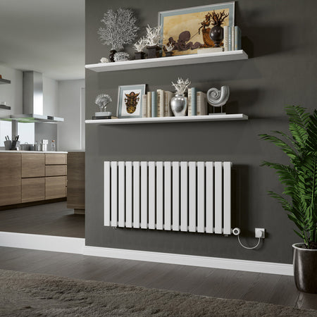 Eucotherm Vega Electro Horizontal Flat Panel Electric Radiators with Smart Control (2 colours, 2 sizes) - Brand New Bathrooms