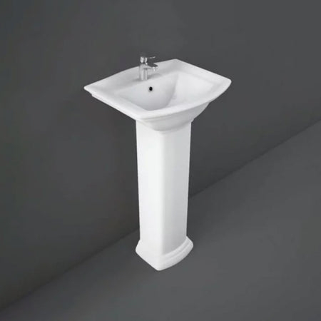 RAK Ceramics Washington Pedestal Basin with 1 Tap Hole (2 sizes, White) BASIN ONLY - Brand New Bathrooms
