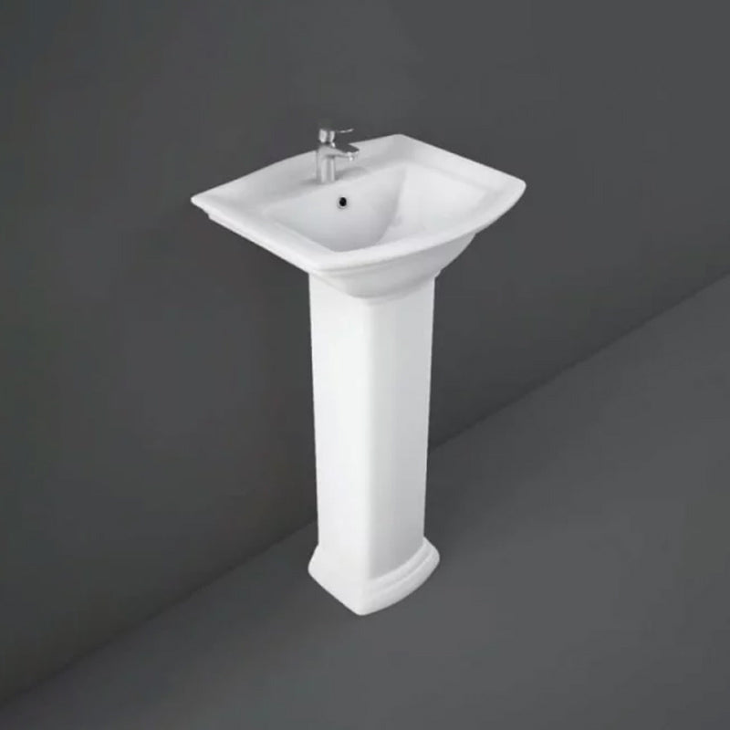 RAK Ceramics Washington Pedestal Basin with 1 Tap Hole (2 sizes, White) BASIN ONLY - Brand New Bathrooms