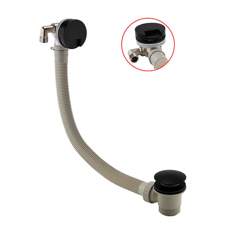 Scudo Round Overflow Filler Waste Matte Black & Brushed Brass - Brand New Bathroom s