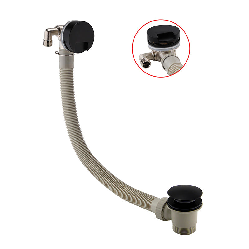 Scudo Round Overflow Filler Waste Matte Black & Brushed Brass - Brand New Bathroom s