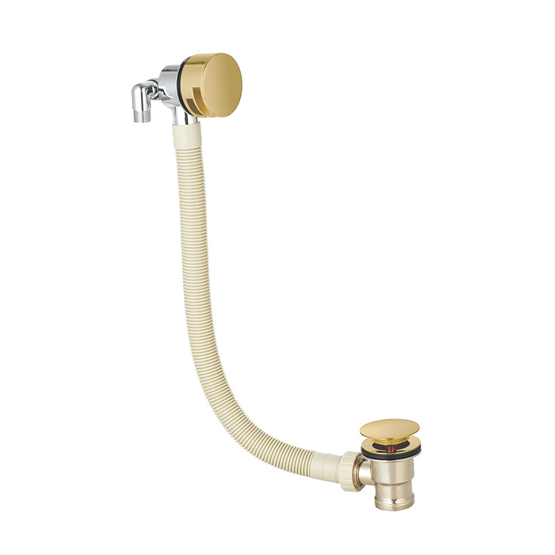 Scudo Round Overflow Filler Waste Matte Black & Brushed Brass - Brand New Bathroom 