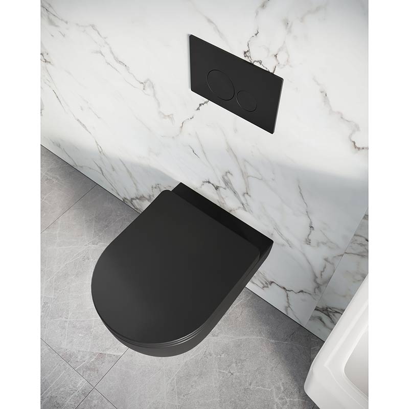 Scudo Riviera Round Wall Hung Toilet Pan & Seat (2 colours) - Brand New Bathrooms