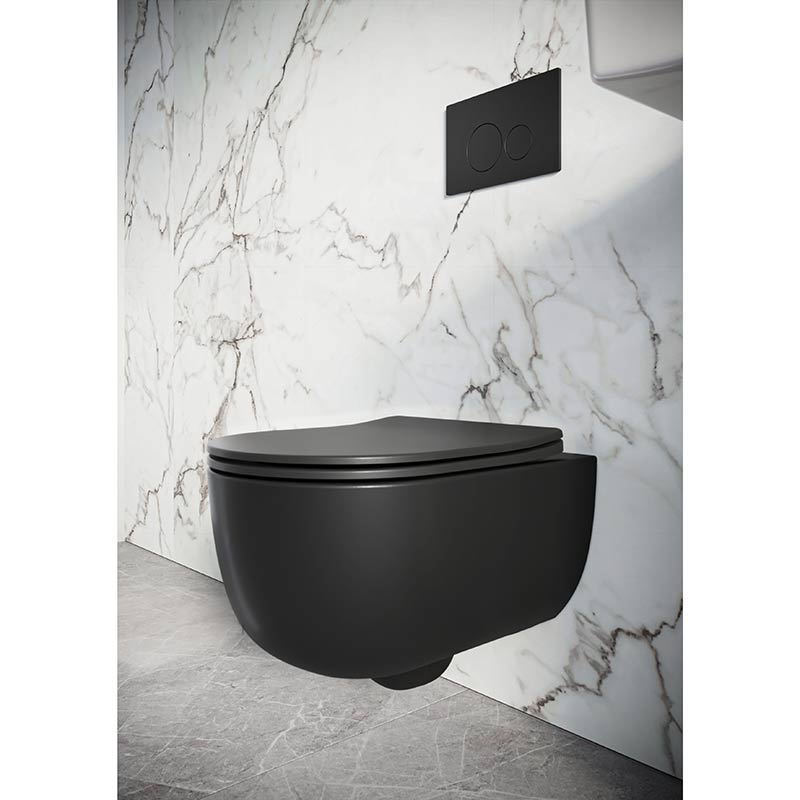 Scudo Riviera Round Wall Hung Toilet Pan & Seat (2 colours) - Brand New Bathrooms