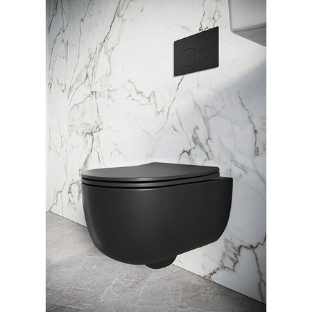 Scudo Riviera Round Wall Hung Toilet Pan & Seat (2 colours) - Brand New Bathrooms