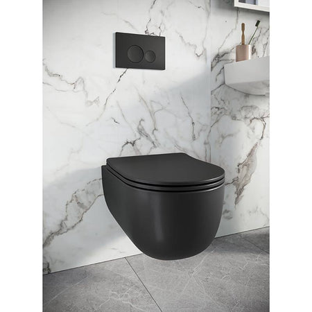 Scudo Riviera Round Wall Hung Toilet Pan & Seat (2 colours) - Brand New Bathrooms