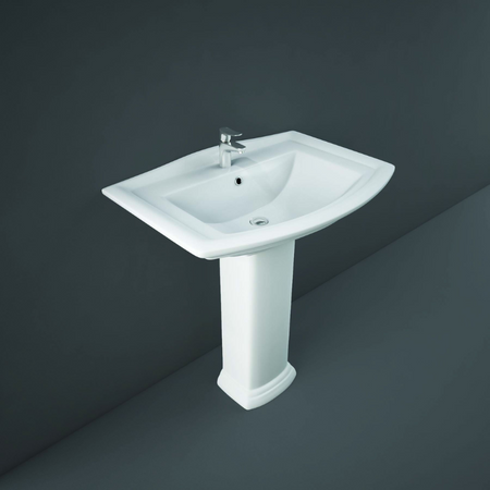 RAK Ceramics Washington Pedestal Basin with 1 Tap Hole (3 sizes, White) BASIN ONLY - Brand New Bathrooms
