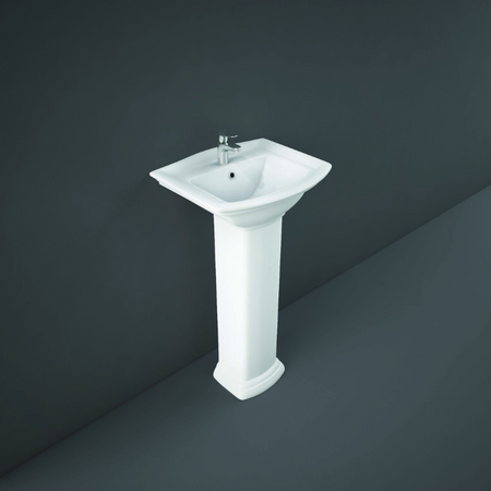 RAK Ceramics Washington Pedestal Basin with 1 Tap Hole (3 sizes, White) BASIN ONLY - Brand New Bathrooms