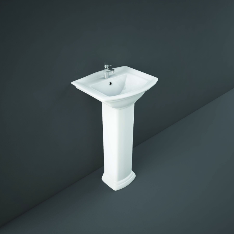 RAK Ceramics Washington Pedestal Basin with 1 Tap Hole (3 sizes, White) BASIN ONLY - Brand New Bathrooms