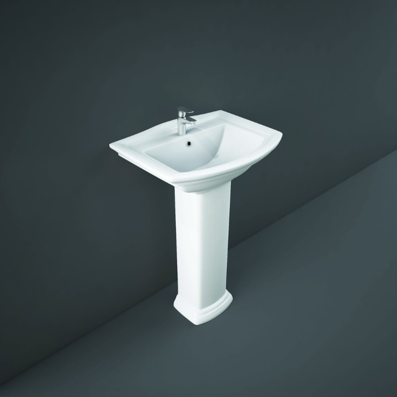 RAK Ceramics Washington Pedestal Basin with 1 Tap Hole (3 sizes, White) BASIN ONLY - Brand New Bathrooms