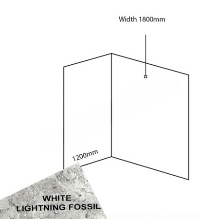 Bushboard Nuance Corner Pack B3 (for Shower Enclosures up to 1800mm) White Lightning Fossil - Brand New Bathrooms