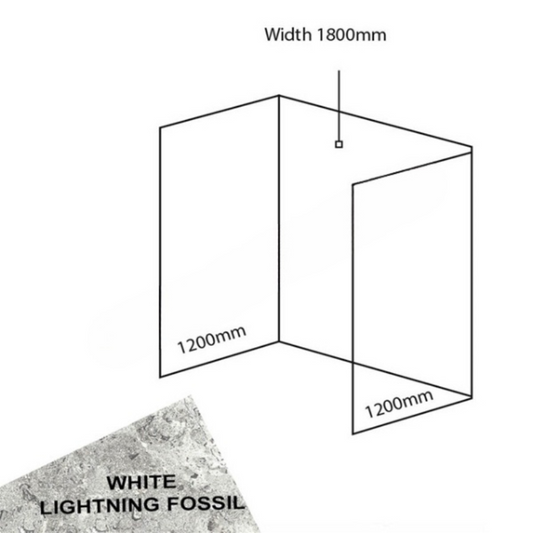 Bushboard Nuance Corner Pack E3 (for Shower Enclosures up to 1800mm) White Lightning Fossil - Brand New Bathrooms
