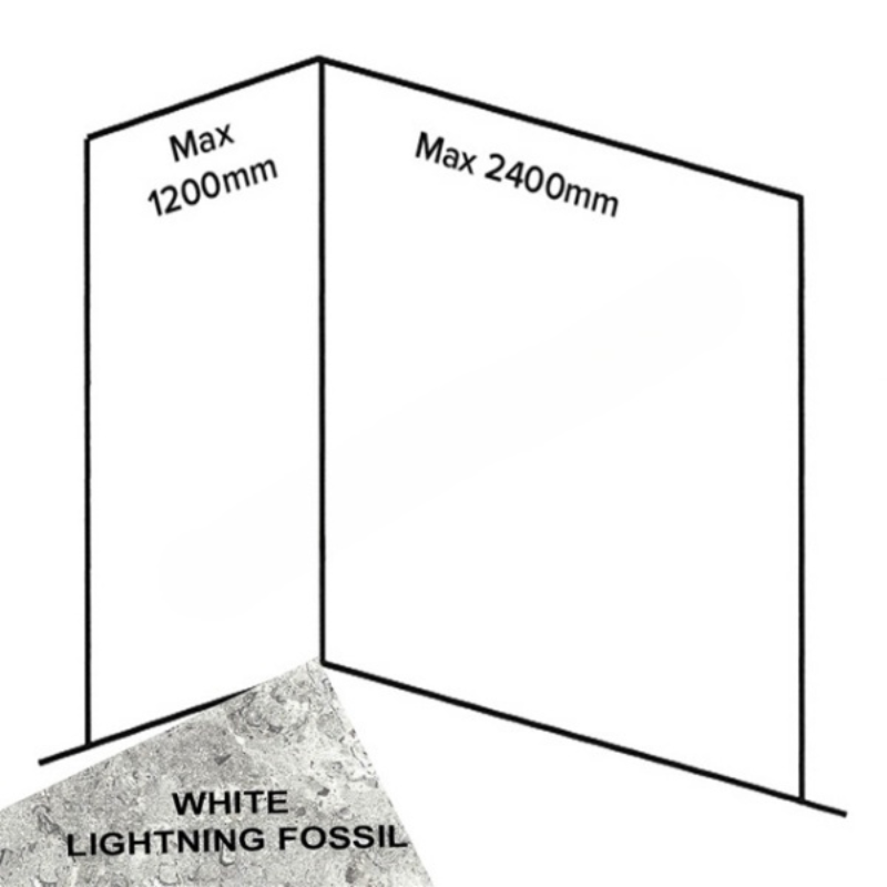 Bushboard Nuance Corner Pack C3 (for Shower Enclosures up to 2400mm) White Lightning Fossil - Brand New Bathrooms