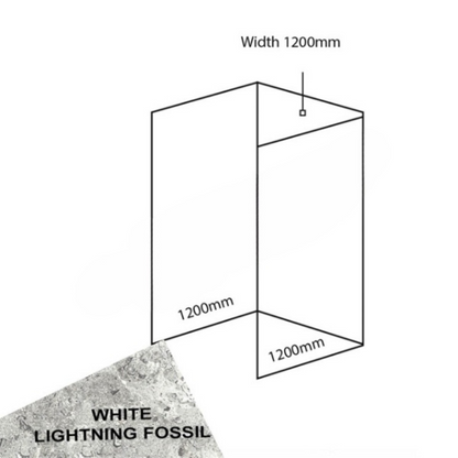 Bushboard Nuance Recess Pack D3 (for Shower Enclosures up to 1200mm) White Lightning Fossil - Brand New Bathrooms