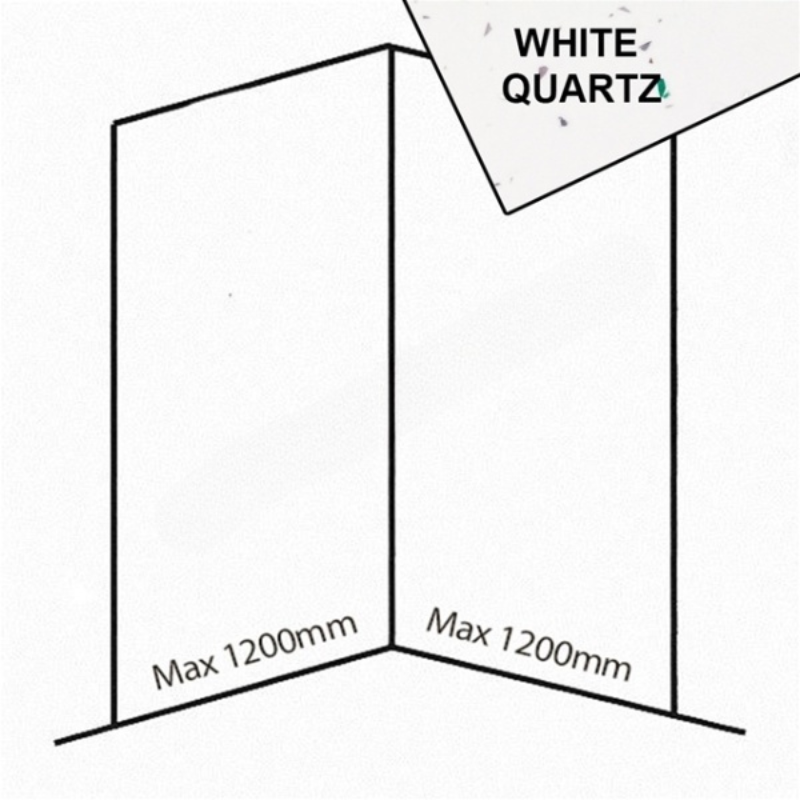 Bushboard Nuance Corner Pack A3 (for Shower Enclosures up to 1200mm) White Quartz - Brand New Bathrooms