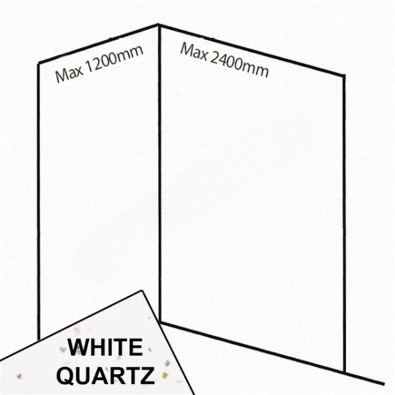Bushboard Nuance Corner Pack C3 (for Shower Enclosures up to 2400mm) White Quartz - Brand New Bathrooms