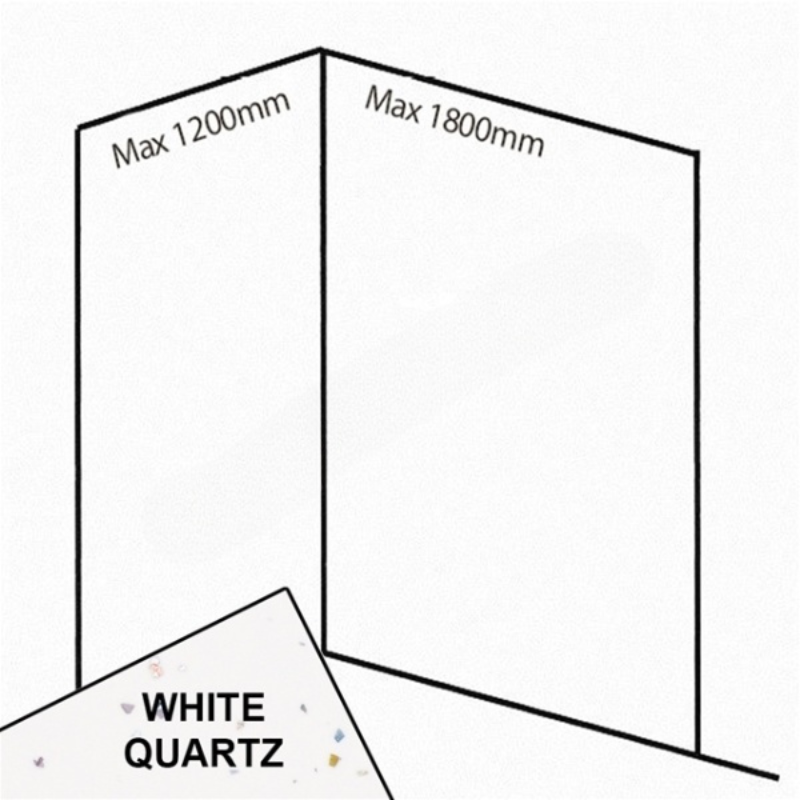 Bushboard Nuance Corner Pack B3 (for Shower Enclosures up to 1800mm) White Quartz - Brand New Bathrooms