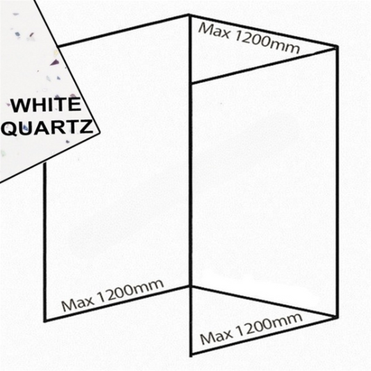 Bushboard Nuance Recess Pack D3 (for Shower Enclosures up to 1200mm) White Quartz - Brand New Bathrooms