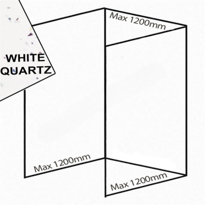 Bushboard Nuance Recess Pack D3 (for Shower Enclosures up to 1200mm) White Quartz - Brand New Bathrooms
