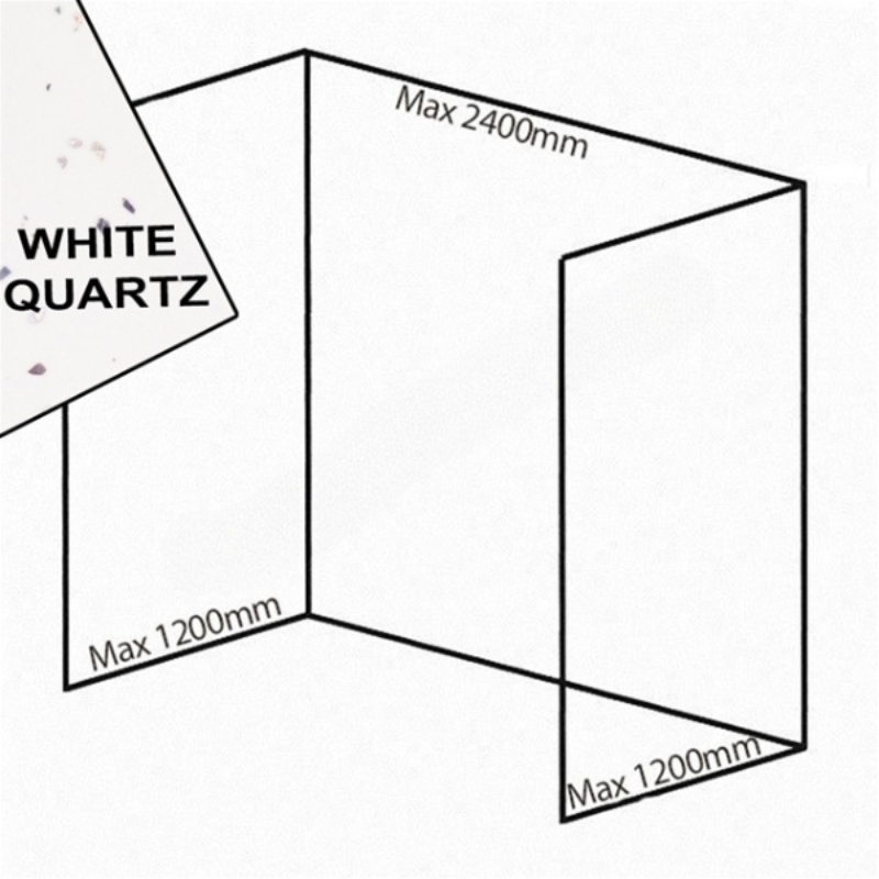 Bushboard Nuance Recess Pack F3 (for Shower Enclosures up to 2400mm) White Quartz - Brand New Bathrooms