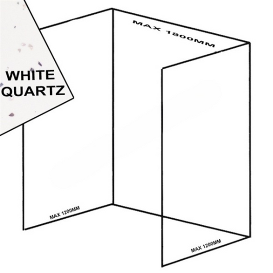 Bushboard Nuance Recess Pack E3 (for Shower Enclosures up to 1800mm) White Quartz - Brand New Bathrooms