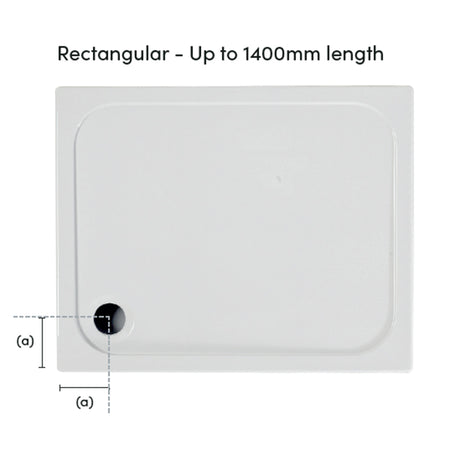 Coram Showers Flat Top Rectangular Stone Resin Shower Tray (6 sizes, White) - Brand New Bathrooms
