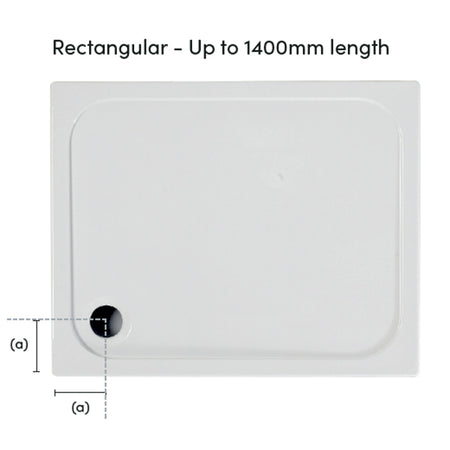 Coram Showers Flat Top Rectangular Stone Resin Shower Tray (6 sizes, White) - Brand New Bathrooms