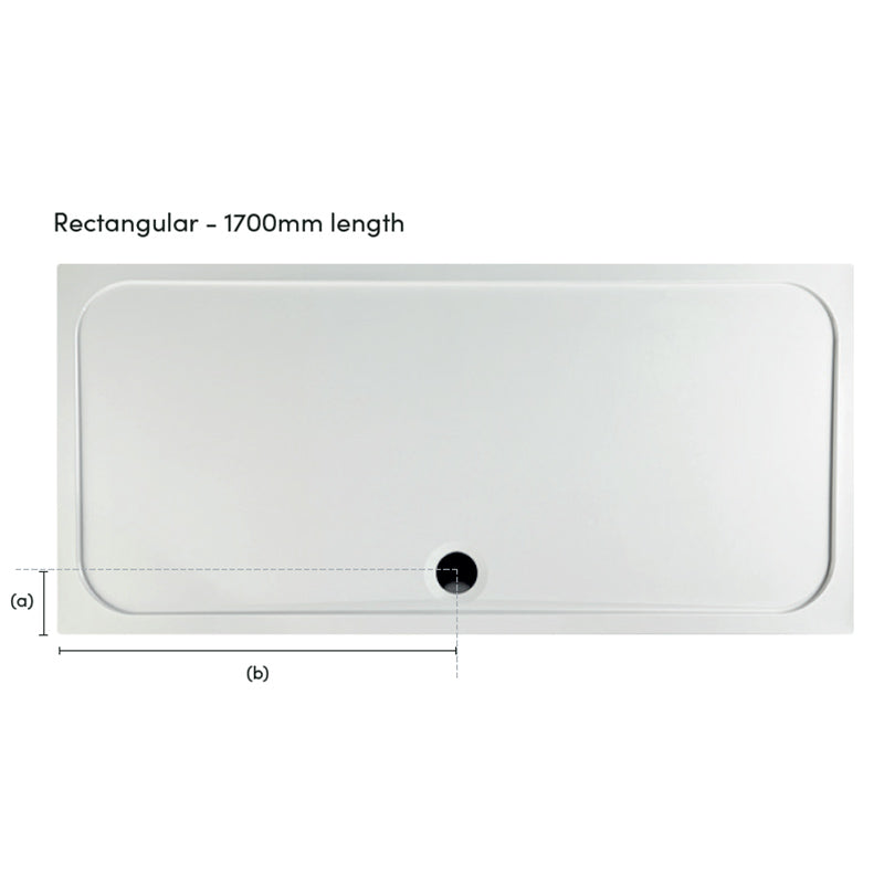 Coram Showers Flat Top Rectangular Stone Resin Shower Tray (6 sizes, White) - Brand New Bathrooms
