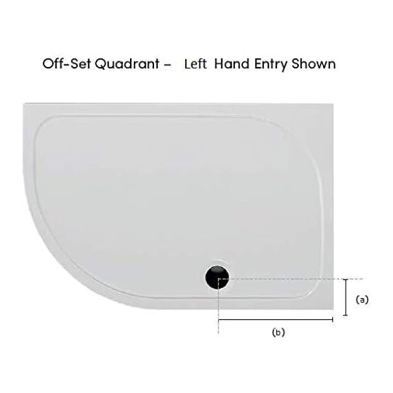 Coram Showers Flat Top Quadrant Stone Resin Shower Tray (3 sizes,2 Styles, White) - Brand New Bathrooms